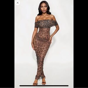 Fashion Nova Strapless Leopard Dress
